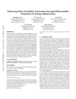 Enforcing Policy Feasibility Constraints through Differentiable
  Projection for Energy Optimization