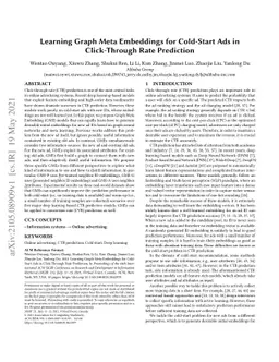Learning Graph Meta Embeddings for Cold-Start Ads in Click-Through Rate
  Prediction