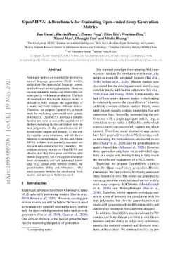 OpenMEVA: A Benchmark for Evaluating Open-ended Story Generation Metrics