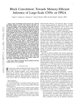 Block Convolution: Towards Memory-Efficient Inference of Large-Scale
  CNNs on FPGA