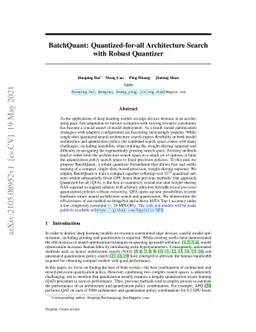 BatchQuant: Quantized-for-all Architecture Search with Robust Quantizer