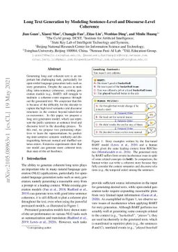 Long Text Generation by Modeling Sentence-Level and Discourse-Level
  Coherence