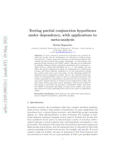 Testing partial conjunction hypotheses under dependency, with
  applications to meta-analysis