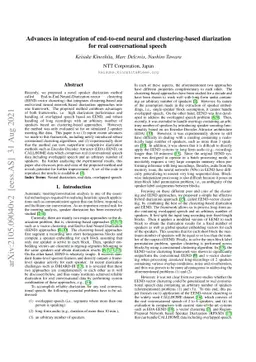 Advances in integration of end-to-end neural and clustering-based
  diarization for real conversational speech