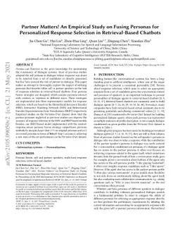 Partner Matters! An Empirical Study on Fusing Personas for Personalized
  Response Selection in Retrieval-Based Chatbots