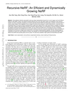 Recursive-NeRF: An Efficient and Dynamically Growing NeRF