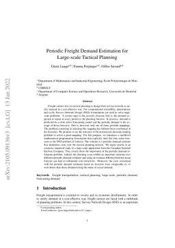 Periodic Freight Demand Estimation for Large-scale Tactical Planning