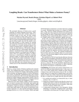 Laughing Heads: Can Transformers Detect What Makes a Sentence Funny?