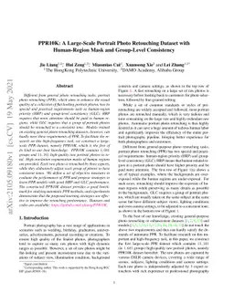 PPR10K: A Large-Scale Portrait Photo Retouching Dataset with
  Human-Region Mask and Group-Level Consistency