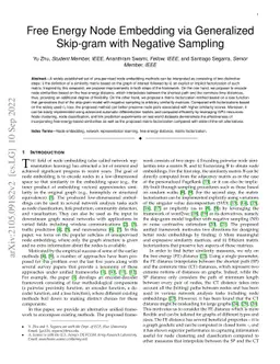 Free Energy Node Embedding via Generalized Skip-gram with Negative
  Sampling