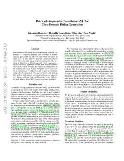 Retrieval-Augmented Transformer-XL for Close-Domain Dialog Generation