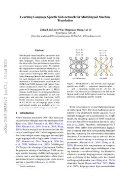 Learning Language Specific Sub-network for Multilingual Machine
  Translation