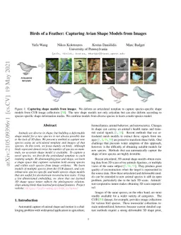 Birds of a Feather: Capturing Avian Shape Models from Images