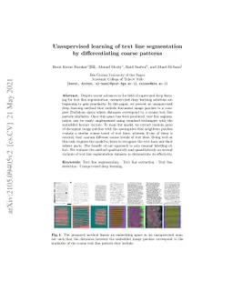 Unsupervised learning of text line segmentation by differentiating
  coarse patterns