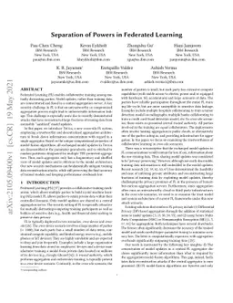 Separation of Powers in Federated Learning