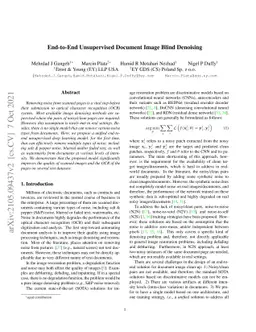 End-to-End Unsupervised Document Image Blind Denoising