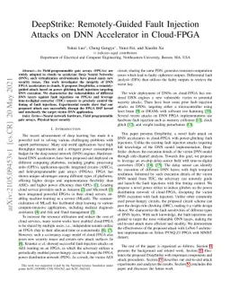 DeepStrike: Remotely-Guided Fault Injection Attacks on DNN Accelerator
  in Cloud-FPGA