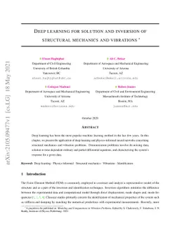 Deep learning for solution and inversion of structural mechanics and
  vibrations