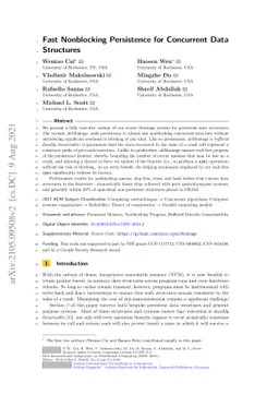Fast Nonblocking Persistence for Concurrent Data Structures