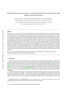 Deep Kronecker neural networks: A general framework for neural networks
  with adaptive activation functions