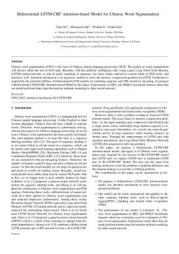 Bidirectional LSTM-CRF Attention-based Model for Chinese Word
  Segmentation