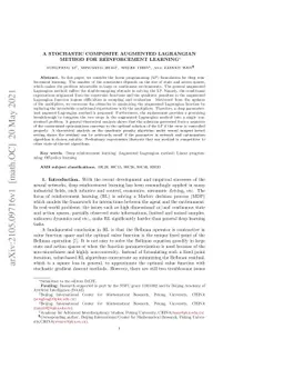 A Stochastic Composite Augmented Lagrangian Method For Reinforcement
  Learning