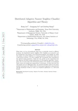 Distributed Adaptive Nearest Neighbor Classifier: Algorithm and Theory