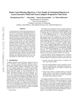 Monte Carlo Filtering Objectives: A New Family of Variational Objectives
  to Learn Generative Model and Neural Adaptive Proposal for Time Series