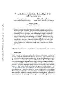 A practical introduction to the Rational Speech Act modeling framework