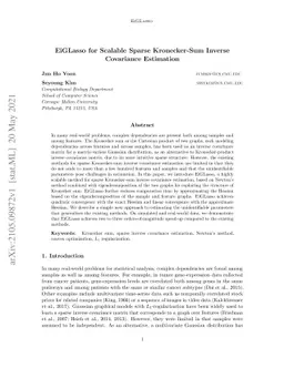 EiGLasso for Scalable Sparse Kronecker-Sum Inverse Covariance Estimation