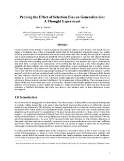 Probing the Effect of Selection Bias on Generalization: A Thought
  Experiment
