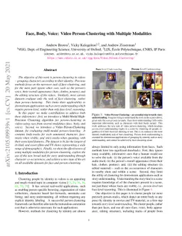 Face, Body, Voice: Video Person-Clustering with Multiple Modalities
