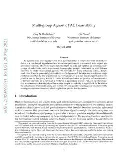 Multi-group Agnostic PAC Learnability