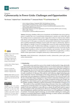 Cybersecurity in Power Grids: Challenges and Opportunities
