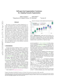 Self-supervised Augmentation Consistency for Adapting Semantic
  Segmentation