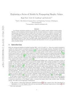 Explaining a Series of Models by Propagating Shapley Values