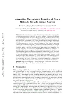 InfoNEAT: Information Theory-based NeuroEvolution of Augmenting
  Topologies for Side-channel Analysis