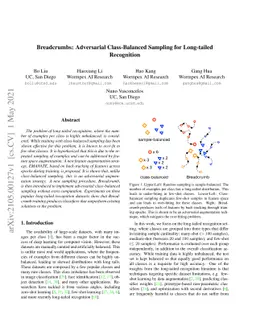 Breadcrumbs: Adversarial Class-Balanced Sampling for Long-tailed
  Recognition