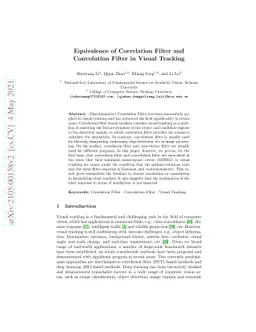Equivalence of Correlation Filter and Convolution Filter in Visual
  Tracking