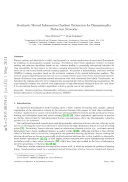 Stochastic Mutual Information Gradient Estimation for Dimensionality
  Reduction Networks