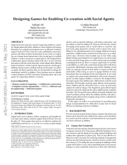 Designing Games for Enabling Co-creation with Social Agents