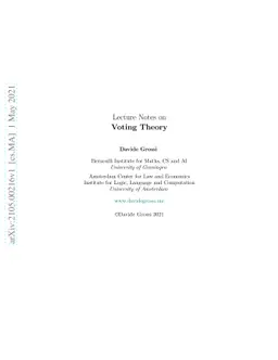 Lecture Notes on Voting Theory