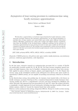 Asymptotics of time-varying processes in continuous-time using locally
  stationary approximations