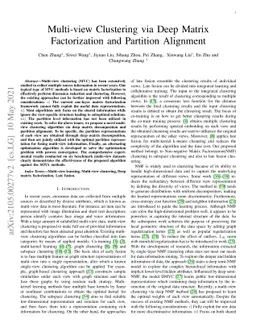 Multi-view Clustering via Deep Matrix Factorization and Partition
  Alignment