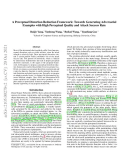 A Perceptual Distortion Reduction Framework: Towards Generating
  Adversarial Examples with High Perceptual Quality and Attack Success Rate