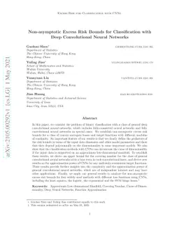Non-asymptotic Excess Risk Bounds for Classification with Deep
  Convolutional Neural Networks