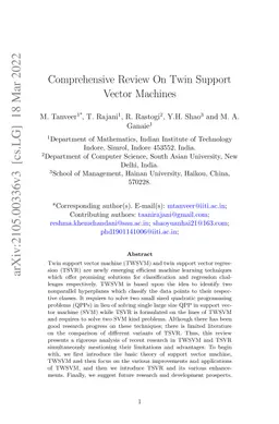Comprehensive Review On Twin Support Vector Machines
