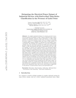Estimating the electrical power output of industrial devices with
  end-to-end time-series classification in the presence of label noise
