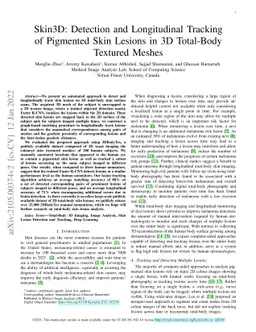 Skin3D: Detection and Longitudinal Tracking of Pigmented Skin Lesions in
  3D Total-Body Textured Meshes