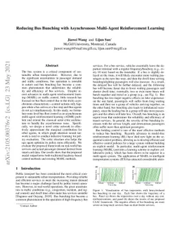 Reducing Bus Bunching with Asynchronous Multi-Agent Reinforcement
  Learning
